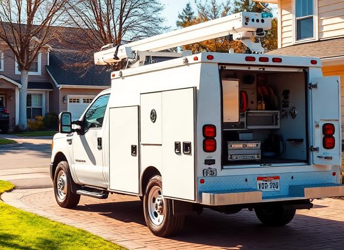 A&E Electric service vehicle at a customer home